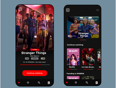 A movie streaming Mobile App app design graphic design ui