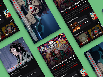 Anime Streaming UI Platform app design graphic design platform streaming ui ui design des