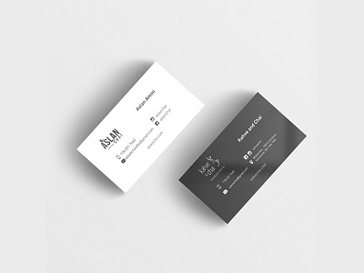 Two sided business card black and white business card graphic illustration minimal