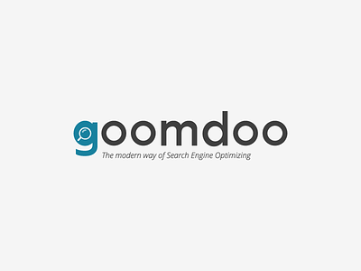Logo goomdoo blue flatdesign grey illustration logo modern search engine optimizing seo