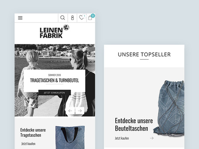 Shopware Theme Leinenfabrik clean graphicdesign minimal mobile mobileview shopware shopwaretheme shot theme theme design uidesign uxdesign webdesign