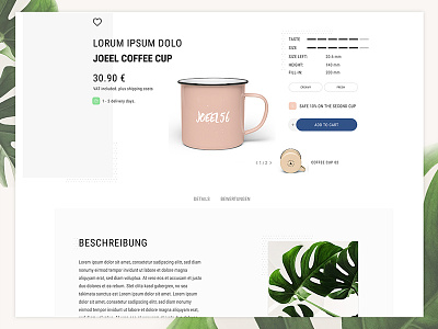 Redesign Detail Page - Coffee Cup clean design ecommerce emotionworld flat design graphic graphic design illustration minimal shop shopware theme theme design ui uidesign userexperiencedesign userinterfacedesign ux uxdesign webdesign