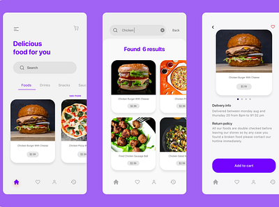 Online Food Delivery App ui design app screens app ui design best app ui design figma design food app ui food delivery app ui trendy app ui design