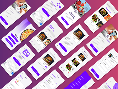 One Click Food Delivery App ui Design best app design clean app design food delivery app ui minimal app ui design trendy app design trendy ui designs