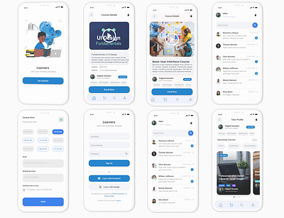 Learners App Ui Design animation app design app screens elearning graphic design online learning ui