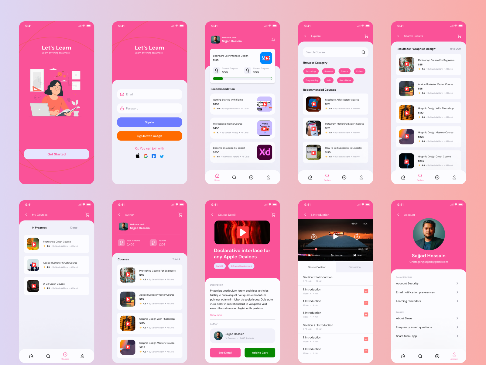 online-learning-app-ui-designs-app-screens-by-sajjad-hossain-on-dribbble