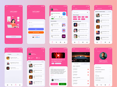 Online Learning App UI Designs & App Screens app design app screen app ui design app ui design screens app ui designs complete app ui design mobile app design ui design ui designers ui ux ui ux designers