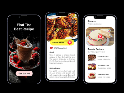 Easy Food Recipe APP UI Design figma ui food app food recipe app ui ux ui ux designer website ui