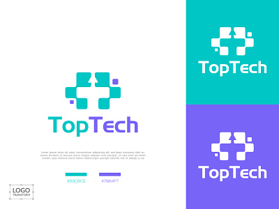 TopTech logo design brand design branding business logo design graphic design logo illustration letter tt logo logo logo design tech technology tt typography logo vector logo