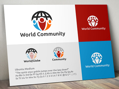 World Community Logo brand design branding business logo community logo design logo logo design typography logo vector logo world logo