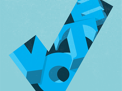 ✔️ Vote blue collage design hand letter illustration lettering vote