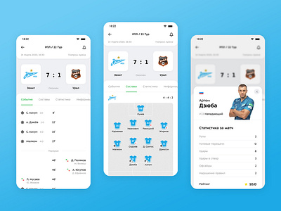 FC Zenit live score app appdesign ball footballer livescore match score soccer soccer app sports uxui webdesign