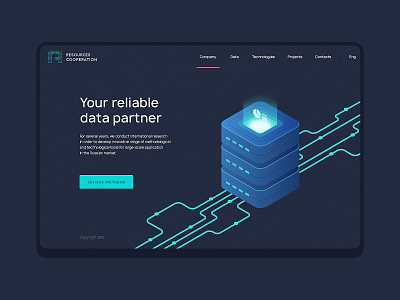 Resources Cooperation blue cyan data dots illustration isometric isometry landing light lines neon tech technology ui uxui vector