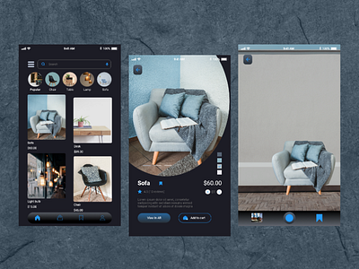 Interior design app using AR app app design ar augmented reality design dribbble graphic design interior design mobile app ui uiux user experience user interface ux