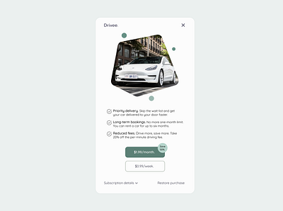Car Delivery App Paywall UI billing page car delivery design mobile ui paywall page paywall ui ui
