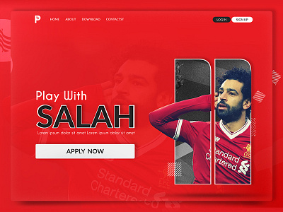 Play With Salah Landing Page games graphic design landing page photoshop sport ui designer web design