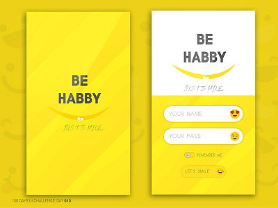 Daily UI 013  Sign Up BE HAPPY