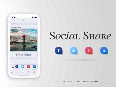 Daily UI 016 | Social Share app app icon design designer graphic design graphic designers ios landing page ui ux uikit web design