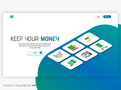 Daily UI 019 | Keep Your Money | Landing Page Header app app icon dailyui design designer graphic design graphic designers ios landing page ui ux uikit web design