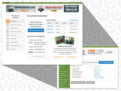 B2C Eccomerce Account Portal Redesign comp design eccomerce portal redesign ui website