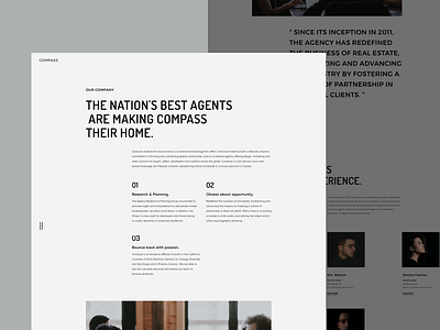 Compass - Website. Our Company Page clean company concept corporate design design layout minimal pages property simple ui ui ux ux website website design