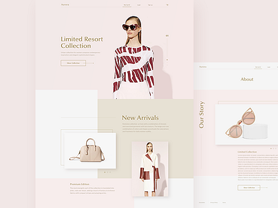 Aurora - Home Page cart clean layout minimal modern online page product template website