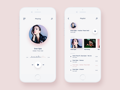 Music iOS App app clean ios iphone minimal mobile style ui ux