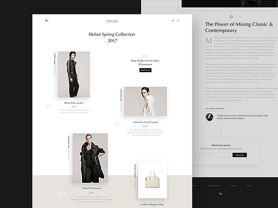 Fb. - Fashion Store clean design grid layout minimal page style template ui ux website