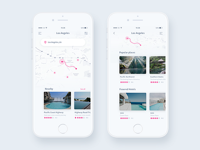 Travel iOS App - Search Hotels app booking clean hotels ios minimal screen search tickets travel app ui ux