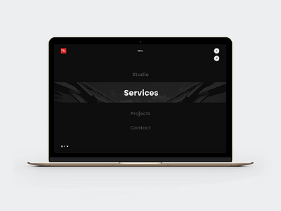 Radius Menu Screen agency branding clean concept minimal style ui ux web