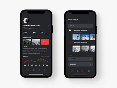 Travio Mobile App app chart clean concept dark ios minimal mobile ui ux