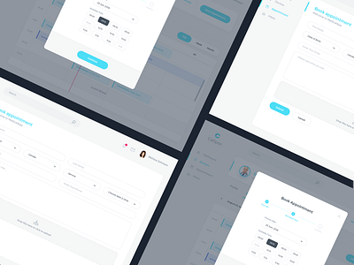Calipso Medical App. Doctor Appointment app appointment booking clean dashboard data design desktop digital form input input field minimal pada picker table ui uidesign ux web