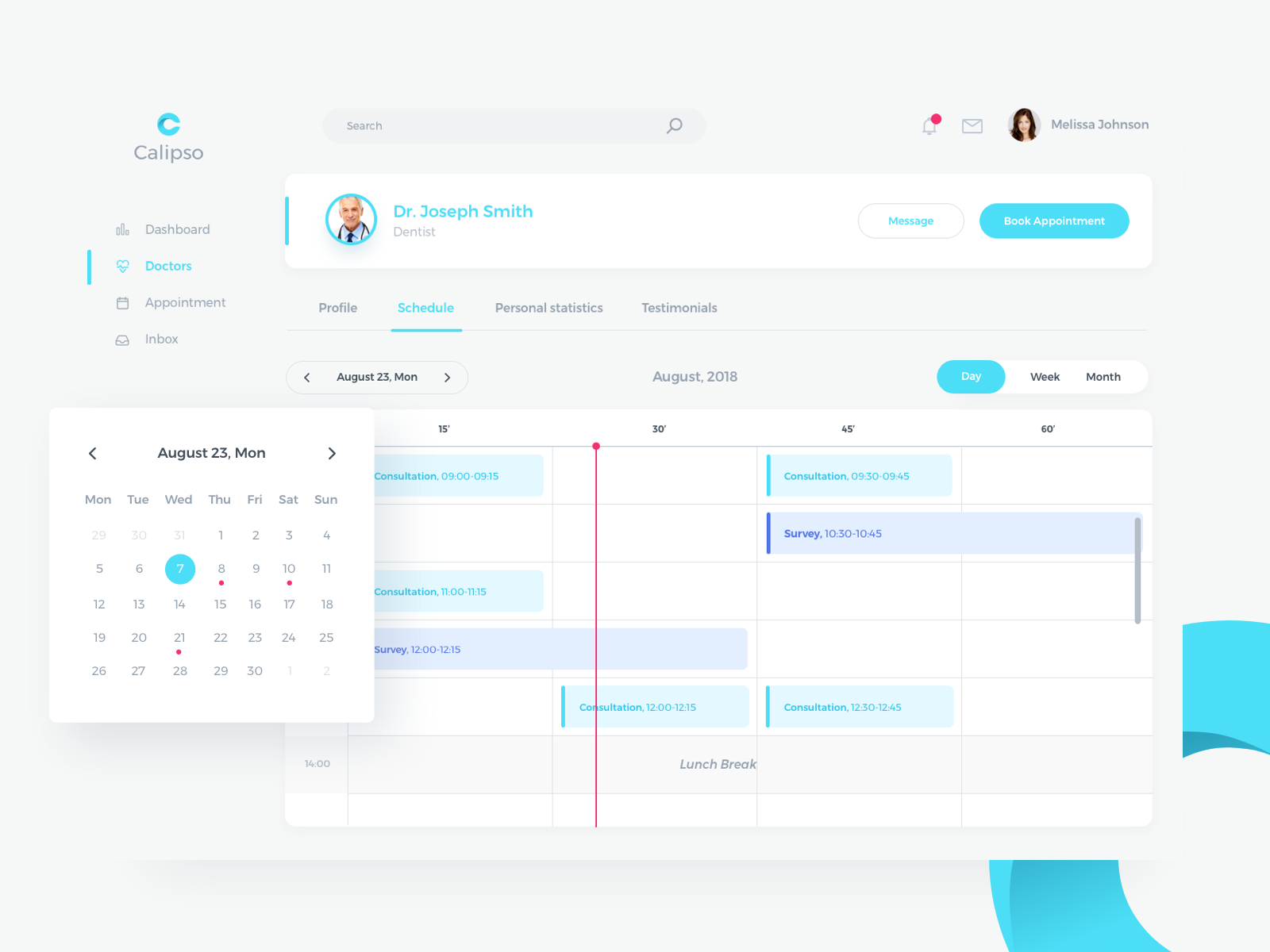 Calipso Medical App Schedule Page by Yara Velichko on Dribbble