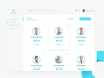 Medical App Doctors Profile account app b2b card clean concept dashboard doctor layout profile saas style ui user ux view webdesign