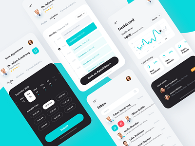 Medical Mobile App app appointment booking calendar chart chat clean concept dashboard ios medical mobile shedule ui ui ux design