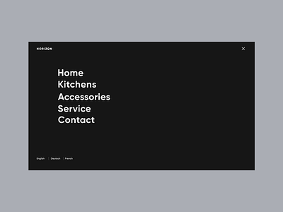 Horizon - Product page. Menu clean design homepage layout menu minimal modern navigation page product page style ui ux website
