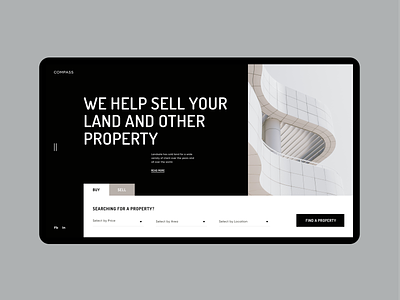 Compass - Website. Home page clean clean ui concept desktop layout minimal modern property ui ui design uiux ux visual design web website