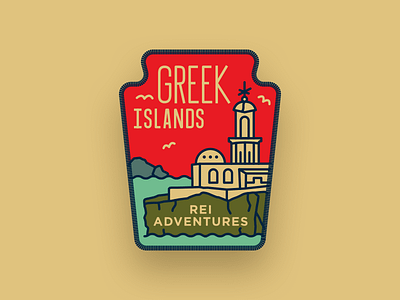 REI Aventures Patch — Greek Islands adventure apparel color cyclades design greek illustration islands logo patch rei retro