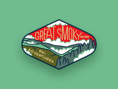 REI Adventures Patch — Great Smoky Mountains adventure apparel color design great illustration logo mountains patch rei retro smoky