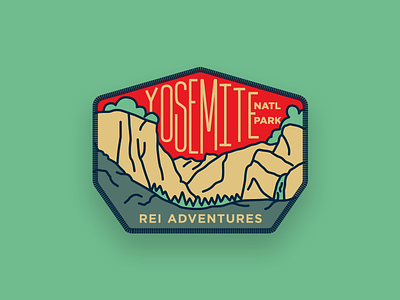 REI Adventures Patch — Yosemite National Park adventure apparel color design illustration logo national park patch rei retro yosemite