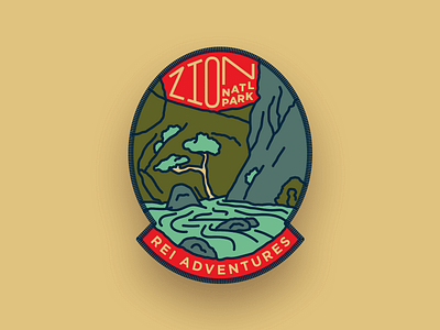 REI Adventures Patch — Zion National Park adventure apparel color design illustration logo national park patch rei retro zion