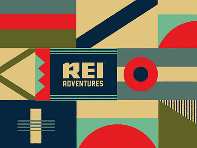 REI Adventures Pattern adventure color flag illustration mark offset pattern print shape vintage