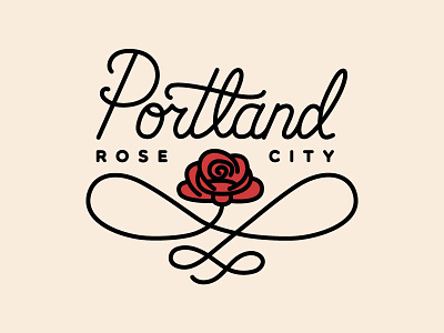 Portland lettering portland rose rose city vector