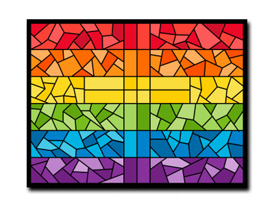 Rainbow Stained Glass - Magnet/Sticker bisexual church gay lesbian lgbt pride rainbow stained glass transgender