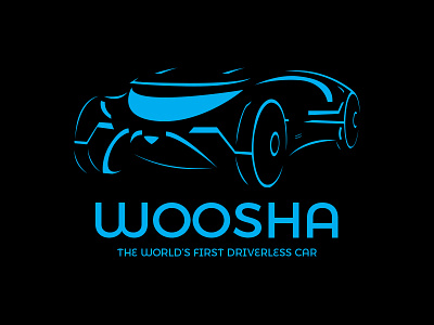 Woosha - Driverless Car - Daily Logo Challenge black blue car concept car different driverless car futuristic