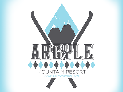 Argyle Mountain Resort - Daily Logo Challenge - Day 8 argyle cold lodge logo mountain resort ski resort skiing sweater washington winter