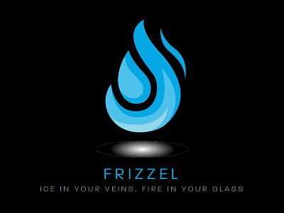 Frizzel Liquor - Day 10 Daily Logo Challenge bar blue cold cool drink fire flame hot ice liquor logo