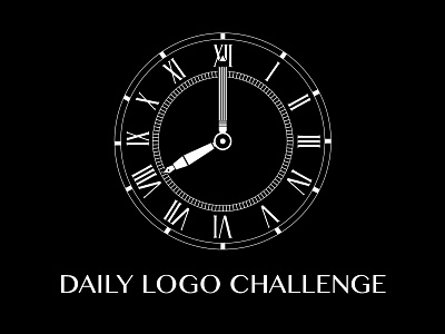 Daily Logo Challenge - Logo (Day 11) black branding challenge clock creativity daily logo challenge design logo monochrome watch white