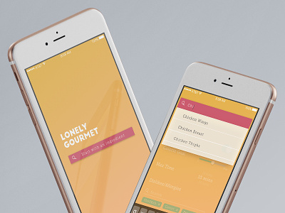 Lonely Gourmet High Fidelity Prototype app mockup prototype ui ux design