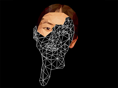 Process: Low-poly portrait